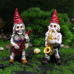 Nain de Jardin Halloween Squelettes Musiciens 